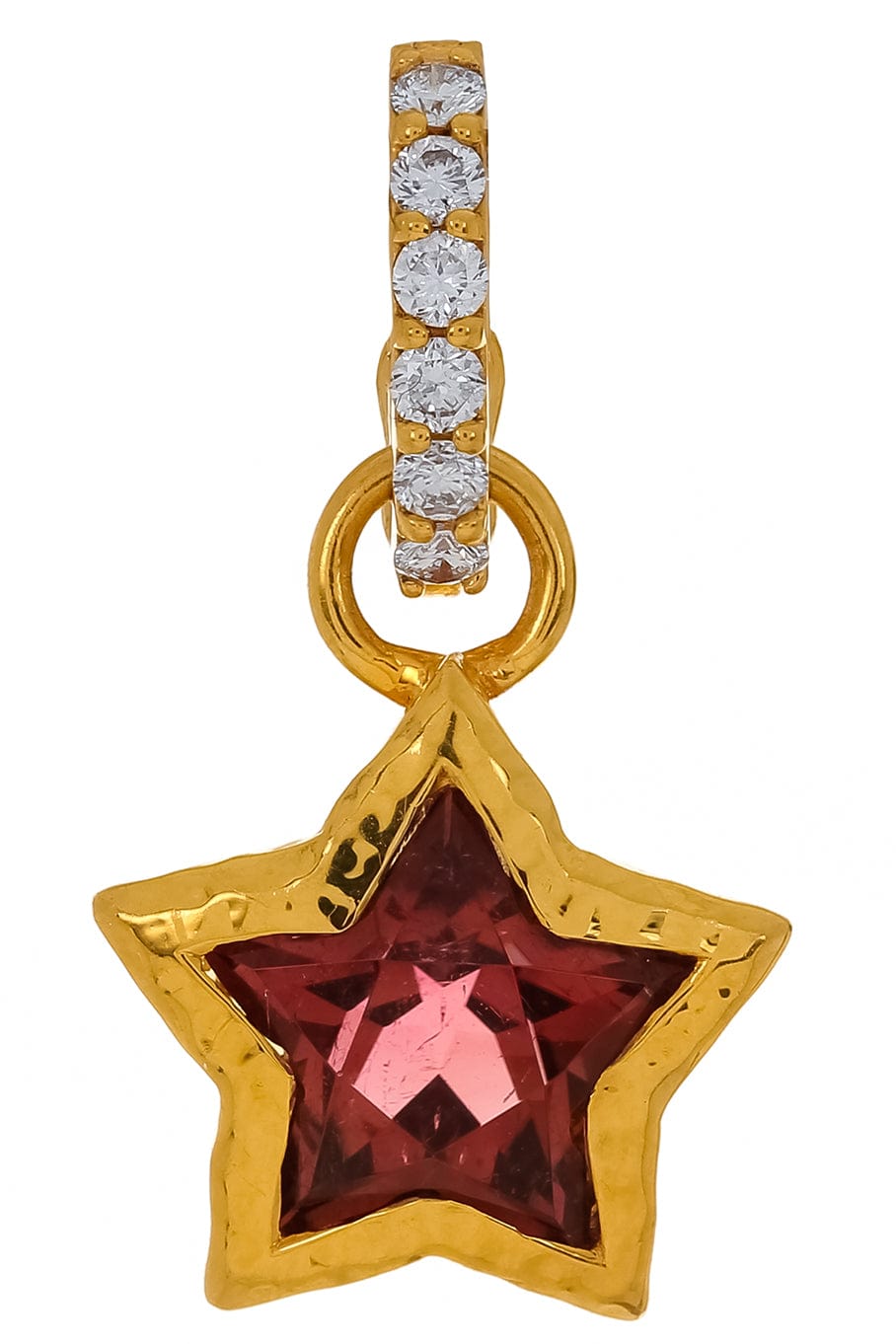 BUDDHA MAMA-Pink Tourmaline Star Pendant-YELLOW GOLD