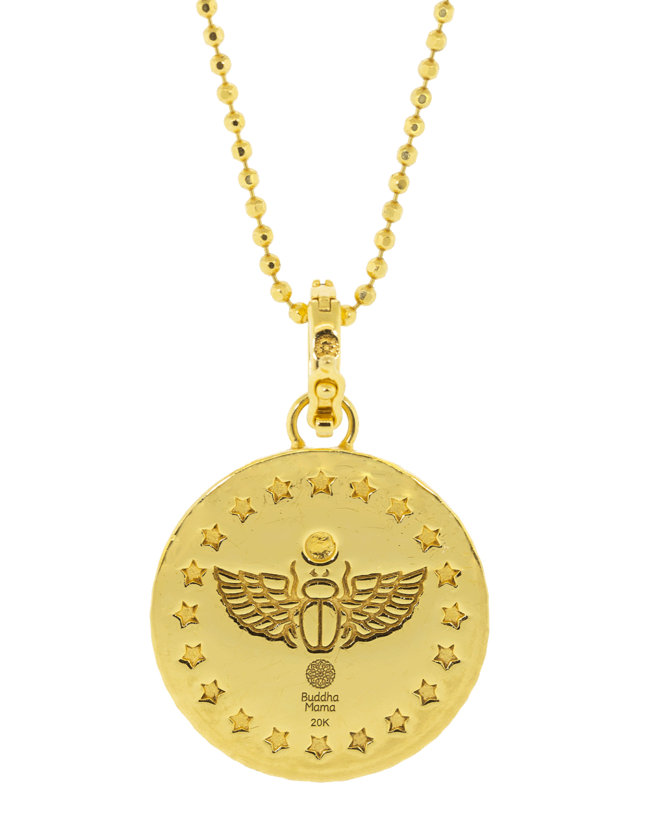 BUDDHA MAMA-Small Enamel Eye of Horus Pendant-YELLOW GOLD
