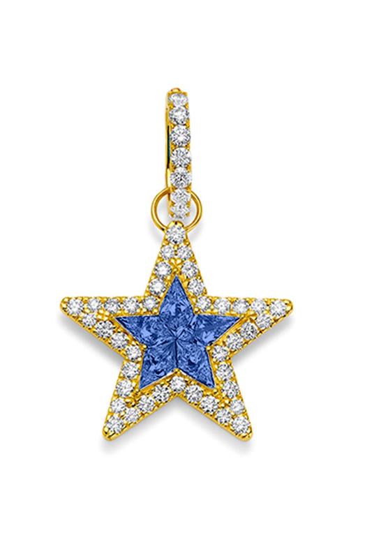 Tanzanite Kite Star Pendant-YELLOW GOLD-JEWELRYFINE JEWELPENDANT-BUDDHA MAMA