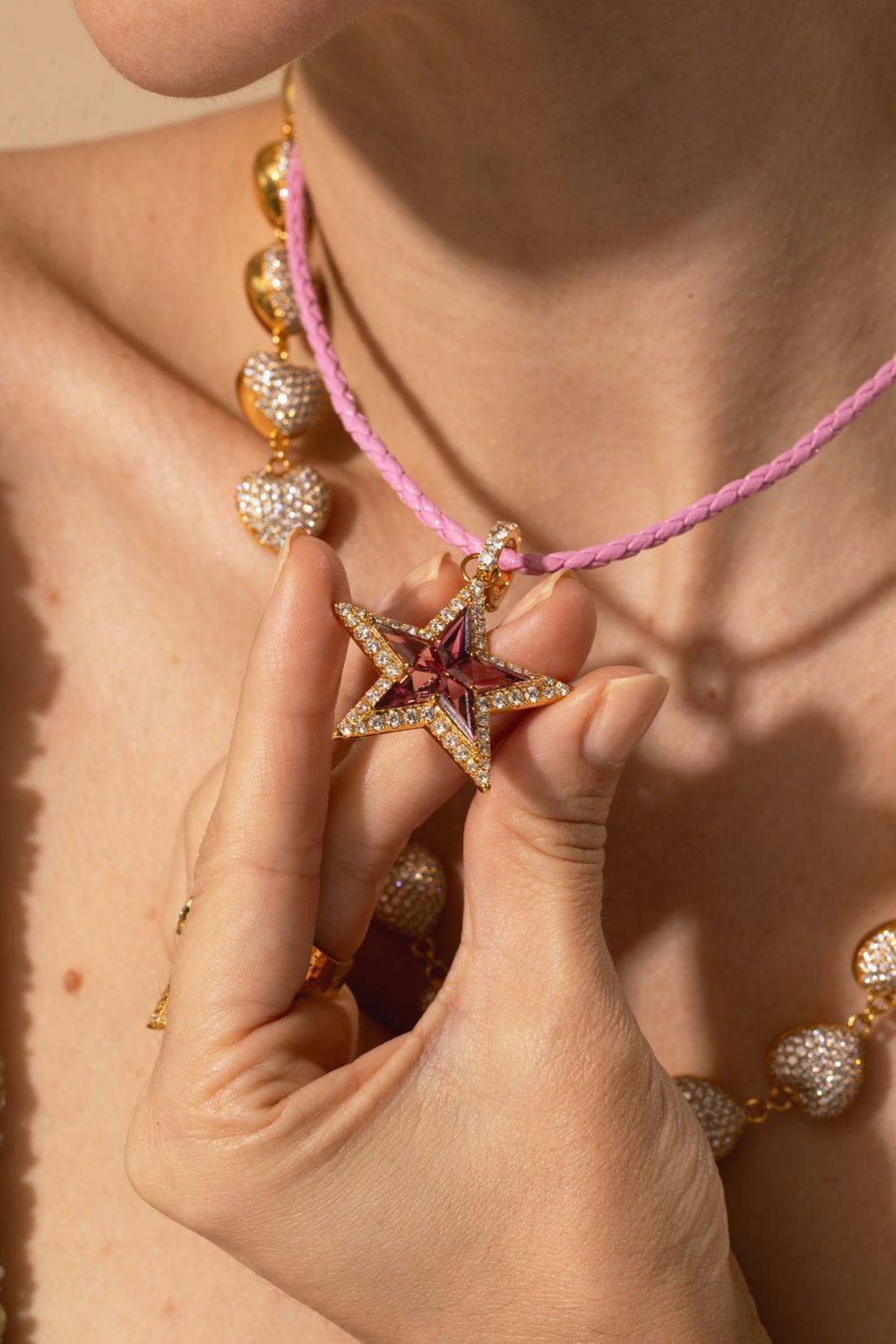 BUDDHA MAMA-Tourmaline Kite Star Pendant-YELLOW GOLD