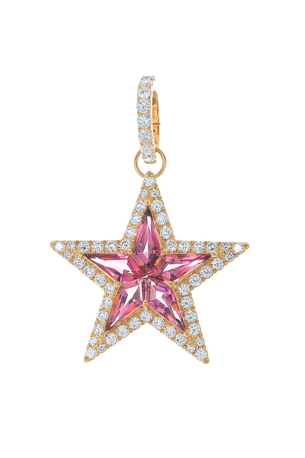BUDDHA MAMA-Tourmaline Kite Star Pendant-YELLOW GOLD
