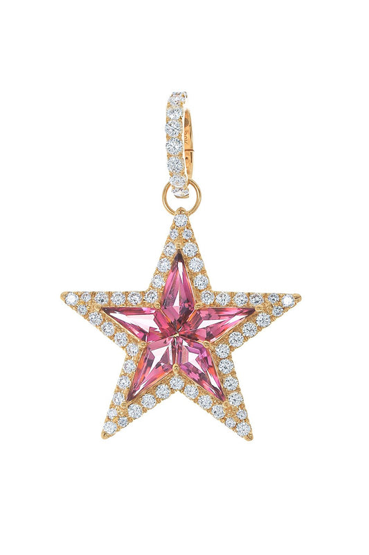 BUDDHA MAMA-Tourmaline Kite Star Pendant-YELLOW GOLD