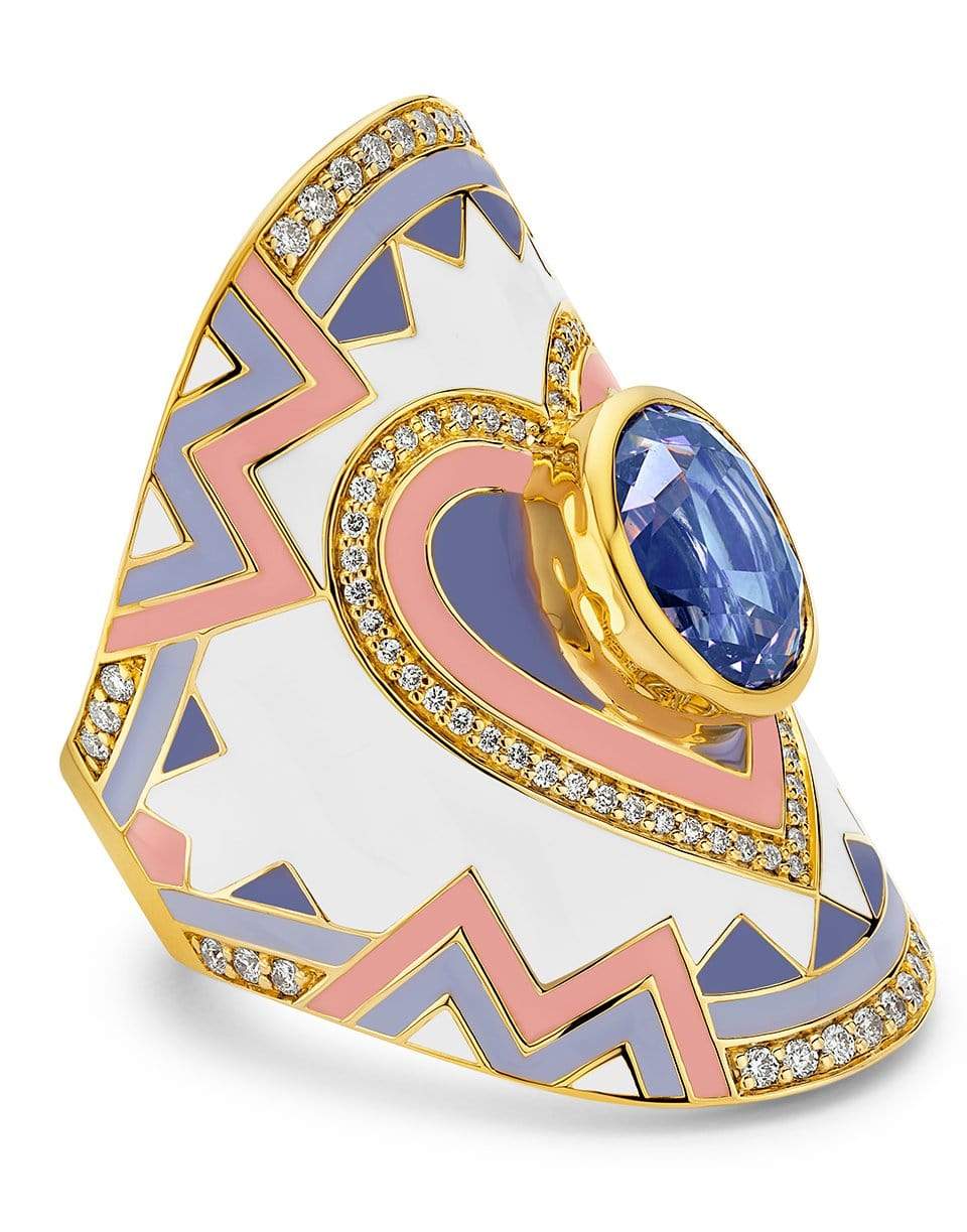 BUDDHA MAMA-Lavender Spinel Heart Wrap Ring-