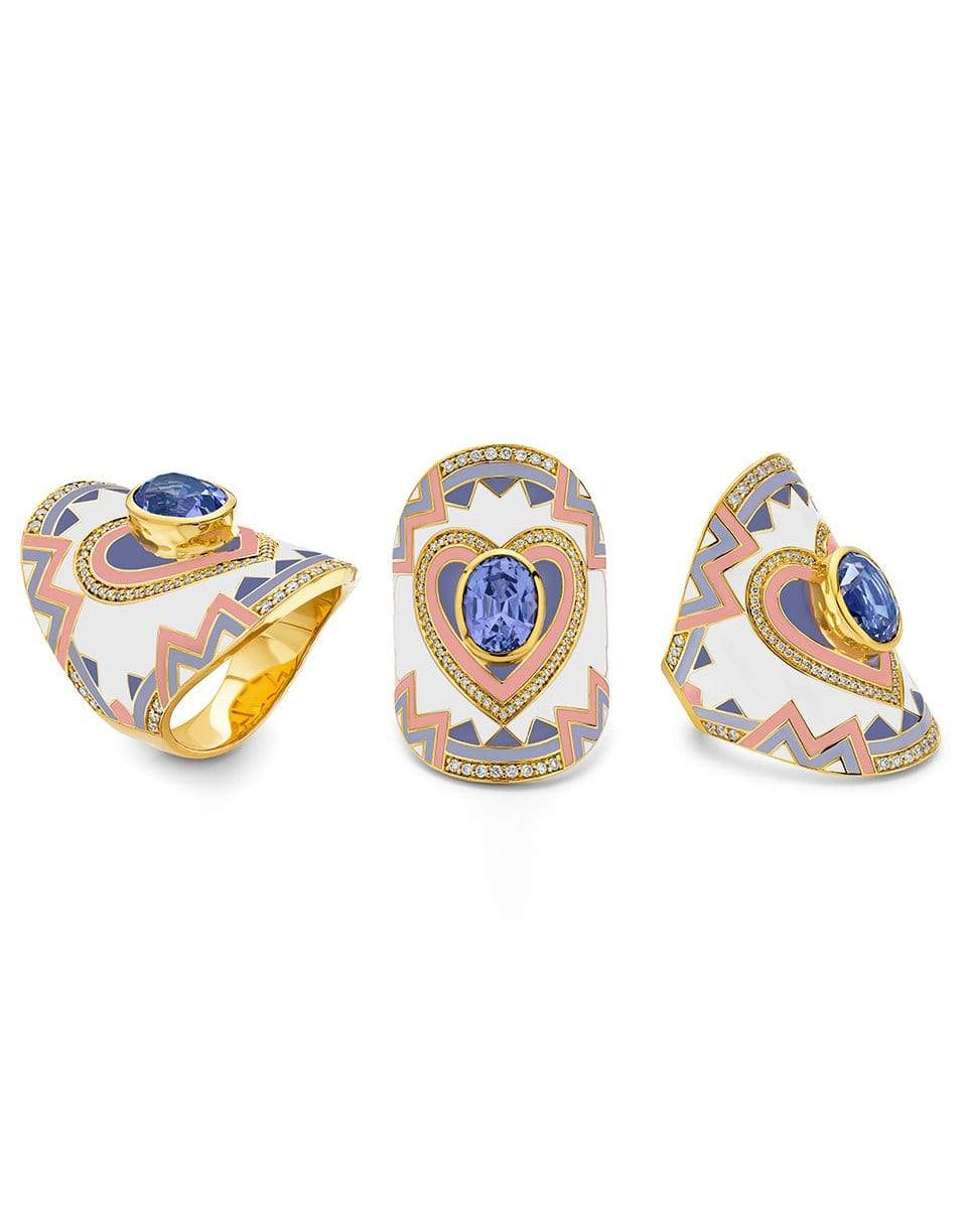 BUDDHA MAMA-Lavender Spinel Heart Wrap Ring-