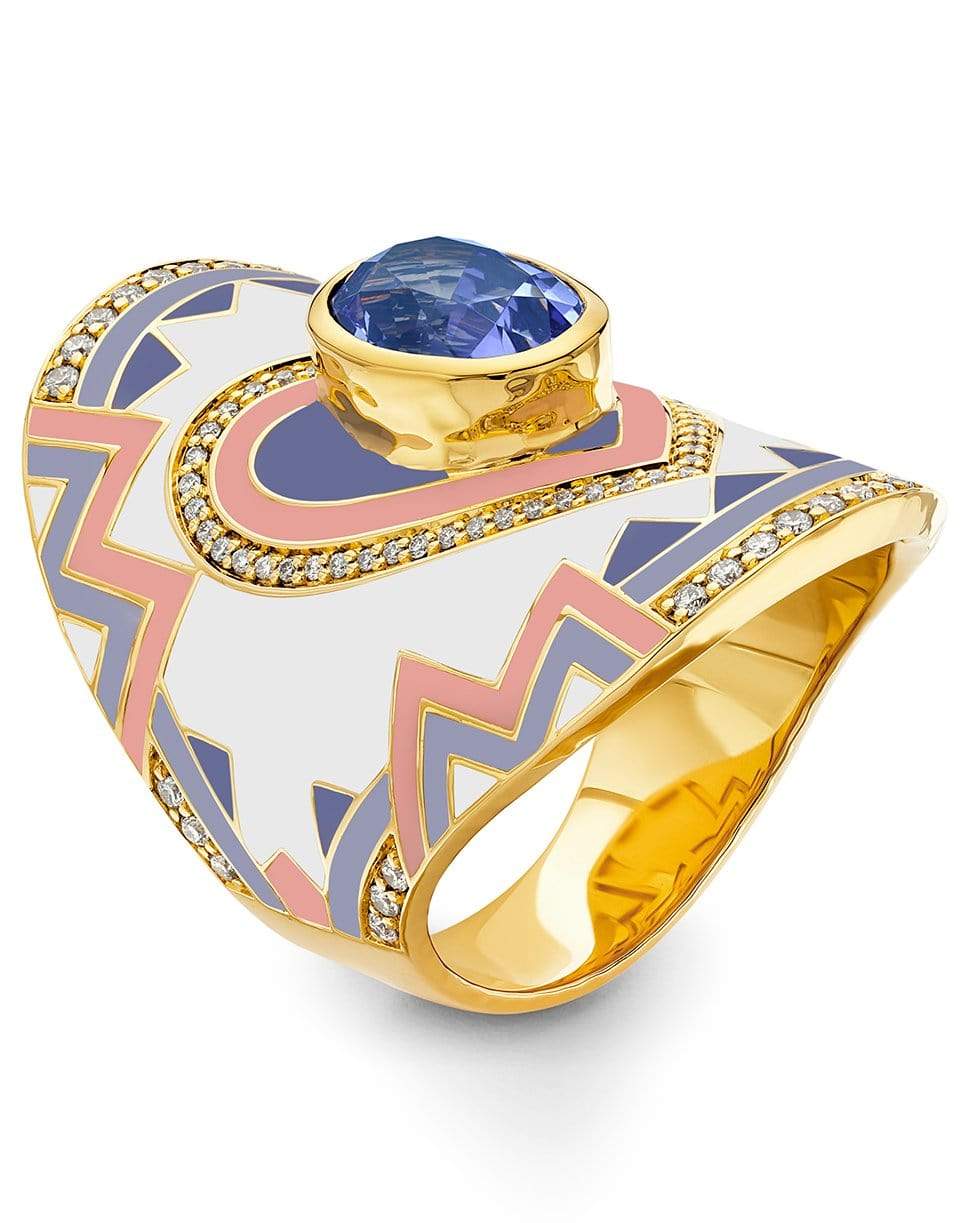 BUDDHA MAMA-Lavender Spinel Heart Wrap Ring-