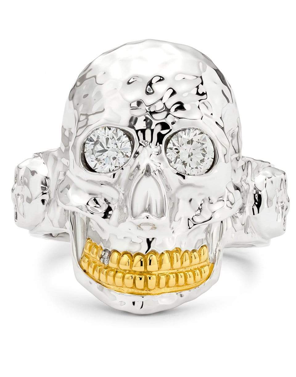 BUDDHA MAMA-White Gold Diamond Skull Ring-WHITE GOLD