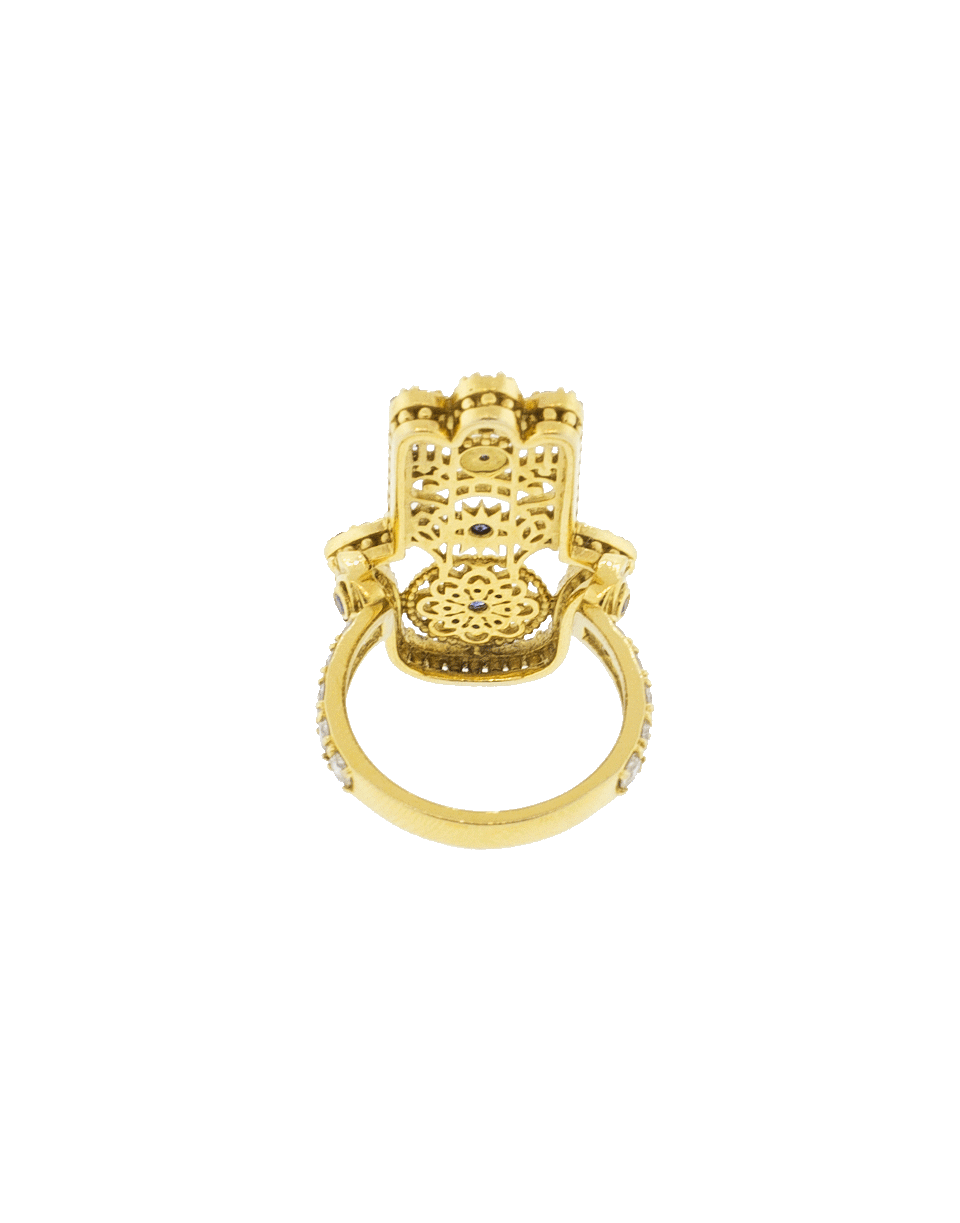 BUDDHA MAMA-Filigree Hamsa Ring-YELLOW GOLD