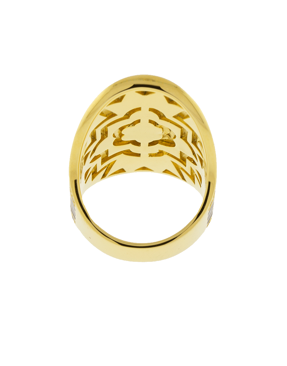 BUDDHA MAMA-White Enamel And Diamond Wrap Ring-YELLOW GOLD