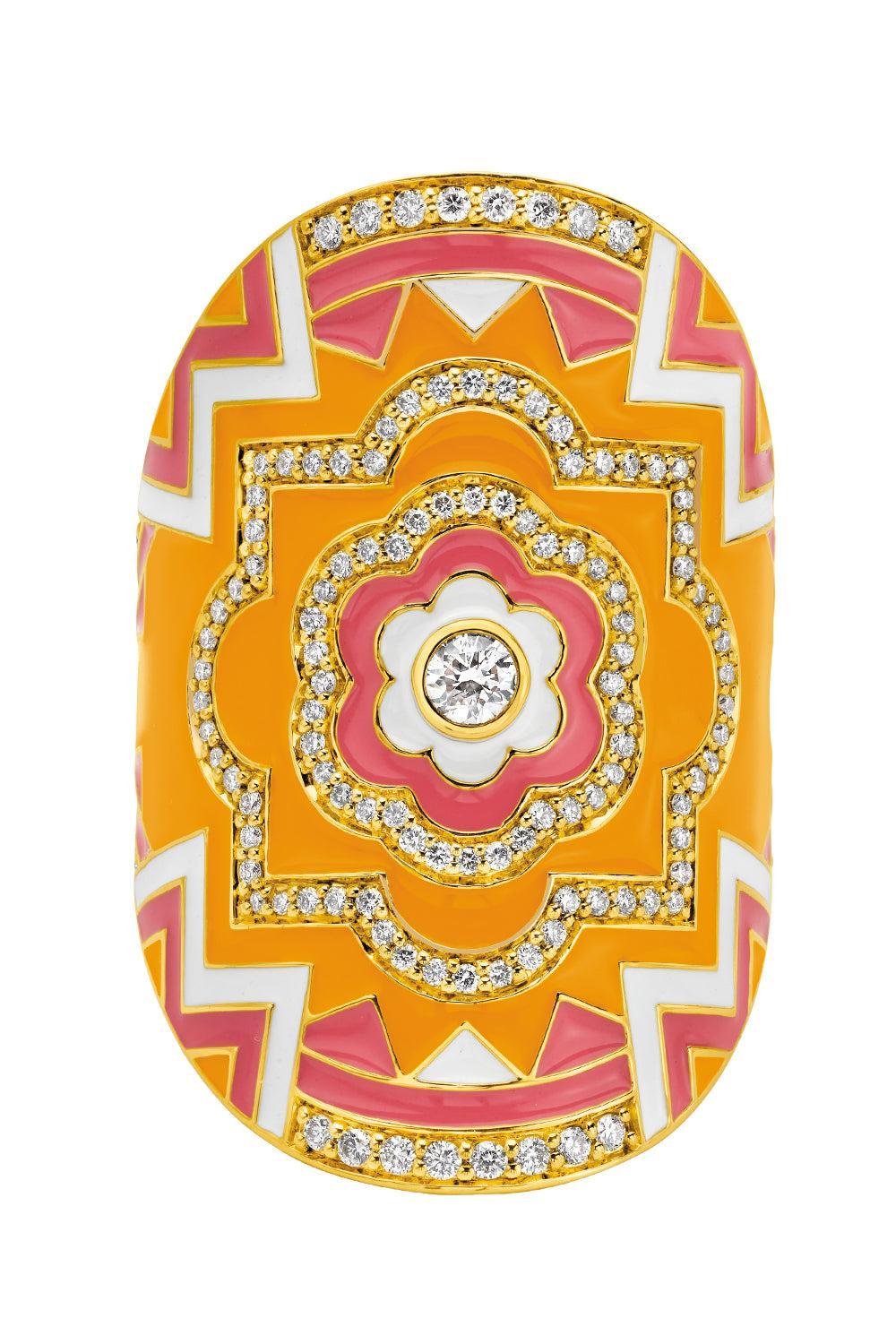 Diamond Clementine Mandala Wrap Ring-YELLOW GOLD-7.5-JEWELRYFINE JEWELRING-BUDDHA MAMA