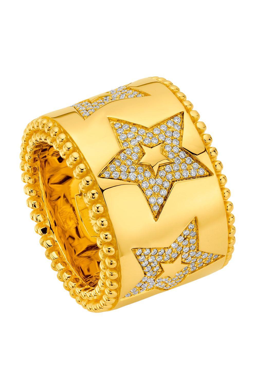  Diamond Star Band Ring-YELLOW GOLD-7.5-JEWELRYFINE JEWELRING-BUDDHA MAMA 