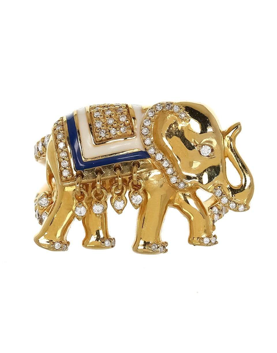 BUDDHA MAMA-Elephant Diamond Ring-YELLOW GOLD