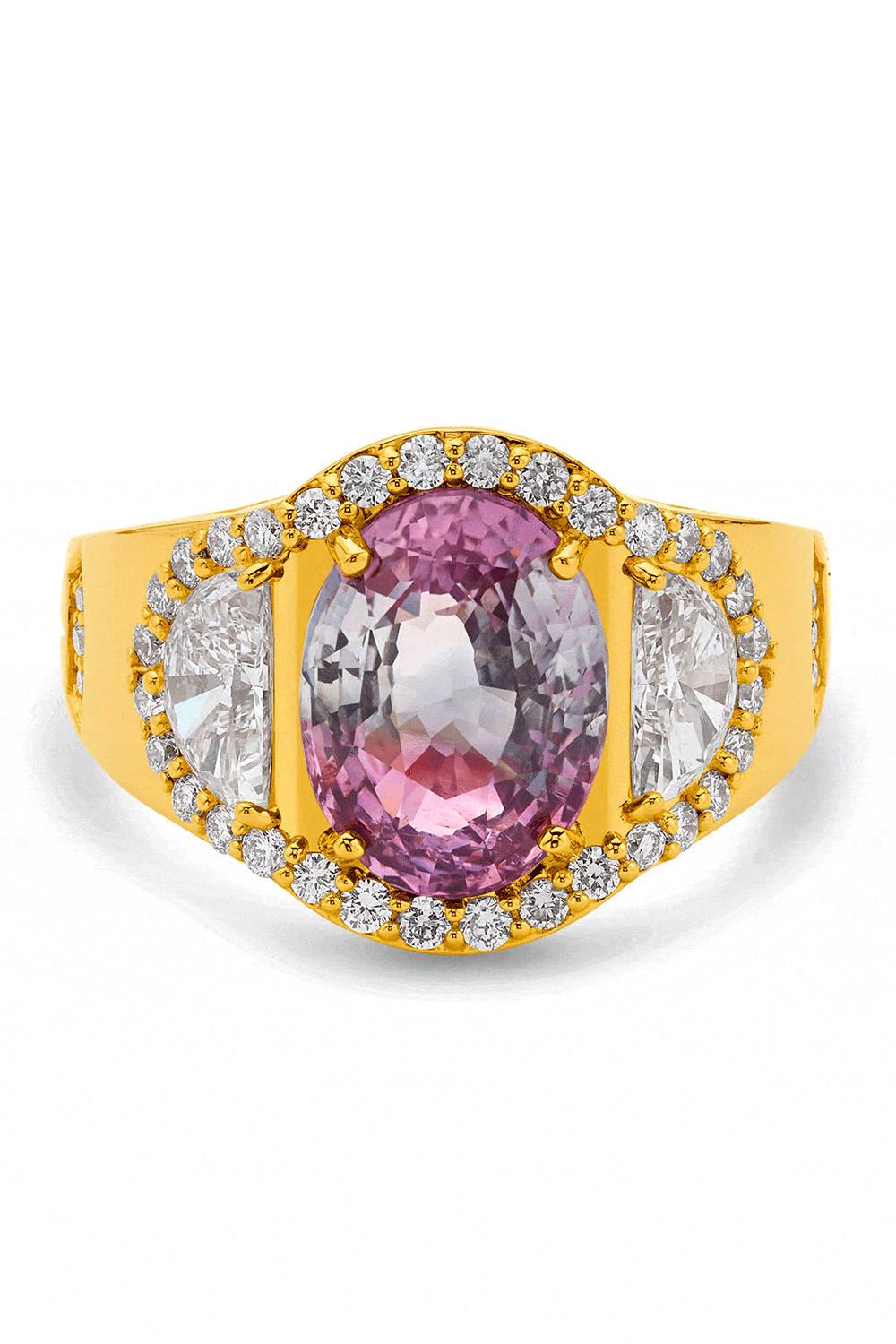 BUDDHA MAMA-Sapphire Oval Star Ring-YELLOW GOLD