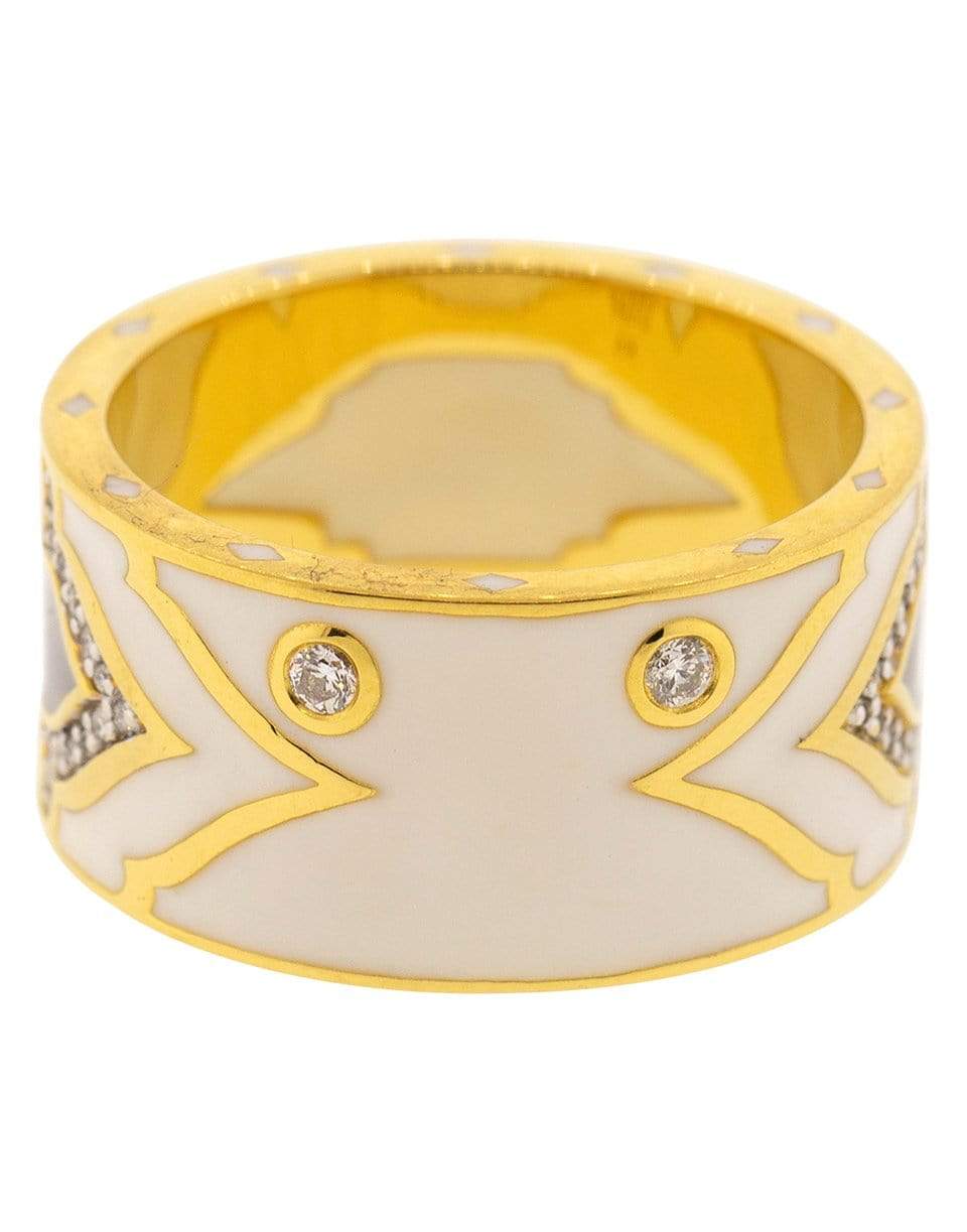 BUDDHA MAMA-Diamond and Enamel Evil Eye Ring-YELLOW GOLD