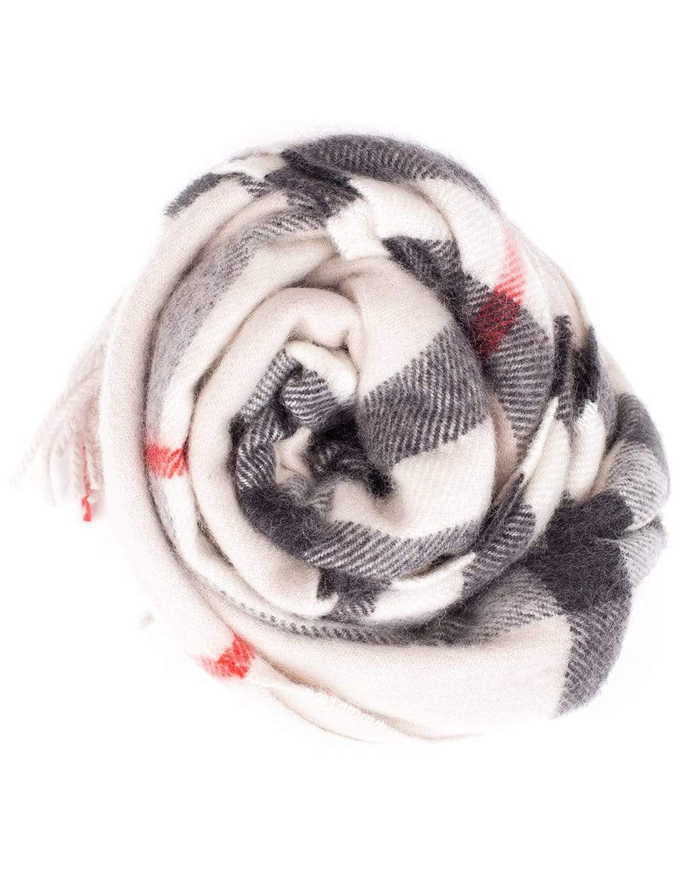 BURBERRY-Giant Check Cashmere Scarf-STONE