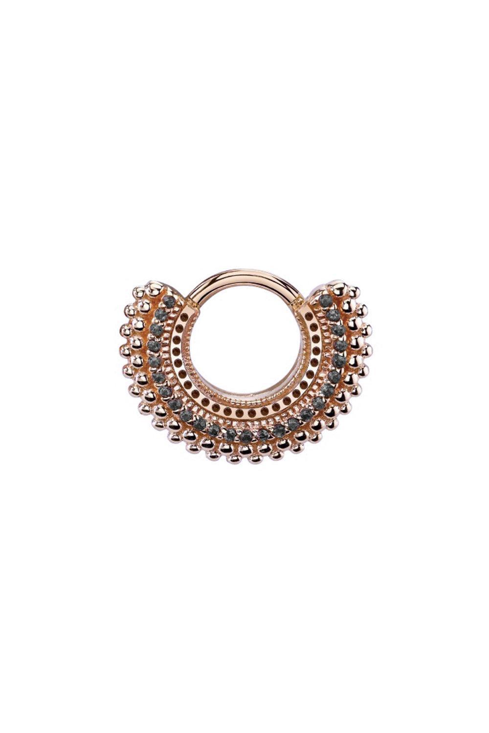 Black Diamond Affinity Hinge Ear Ring-ROSE GOLD-16-JEWELRYFINE JEWELPIERCING-BVLA