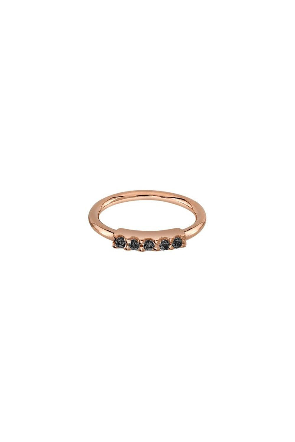 Blaze 5 Fixed Black Diamond Ear Ring-ROSE GOLD-5/16-JEWELRYFINE JEWELPIERCING-BVLA
