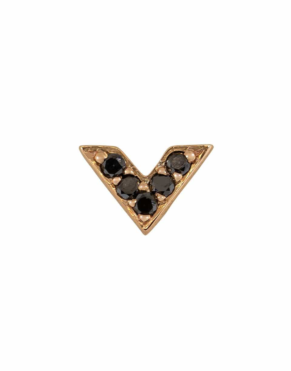 BVLA-Black Diamond Pave V Stud - 25G-ROSE GOLD