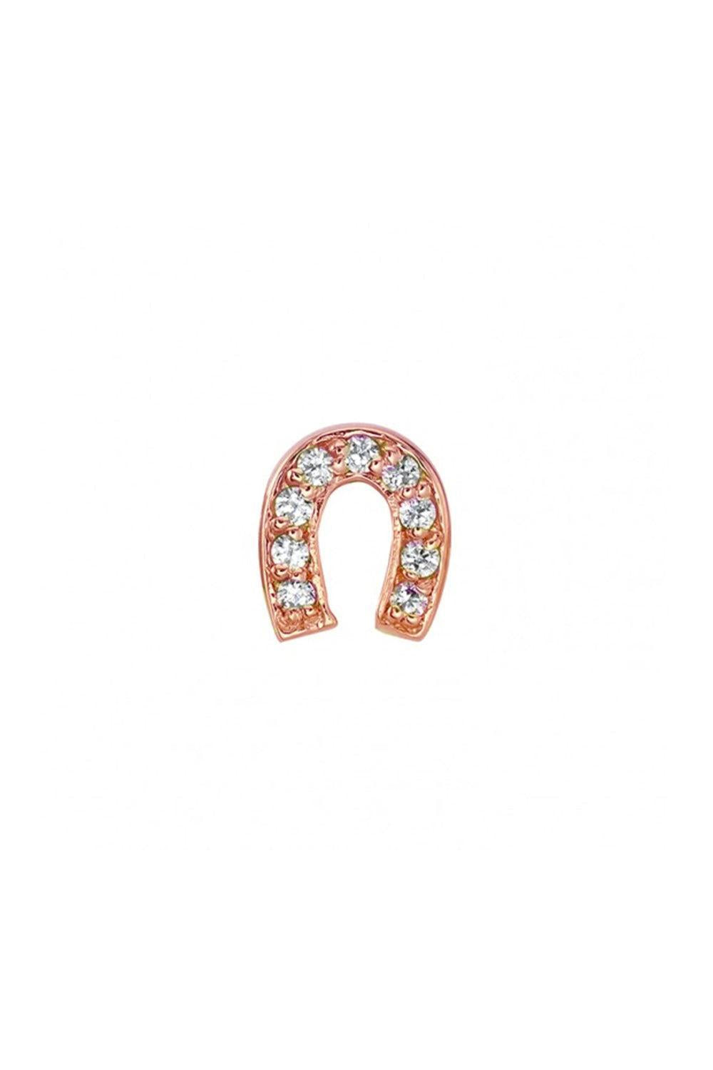 Micro Diamond Horseshoe Ear Pin-ROSE GOLD-JEWELRYFINE JEWELPIERCING-BVLA