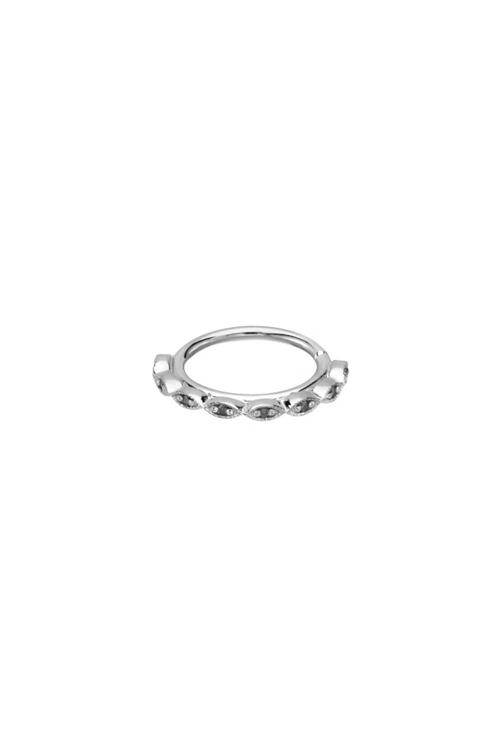 Black Diamond Violet Seam Ear Ring-WHITE GOLD-18-JEWELRYFINE JEWELPIERCING-BVLA