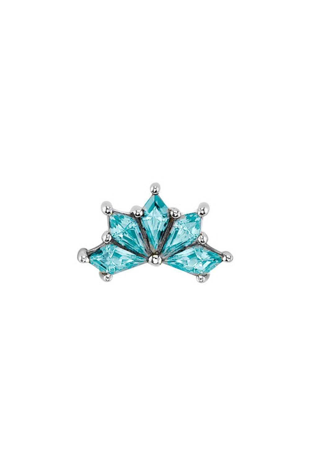 Aquamarine Spirit Ear Thread End-WHITE GOLD-JEWELRYFINE JEWELPIERCING-BVLA