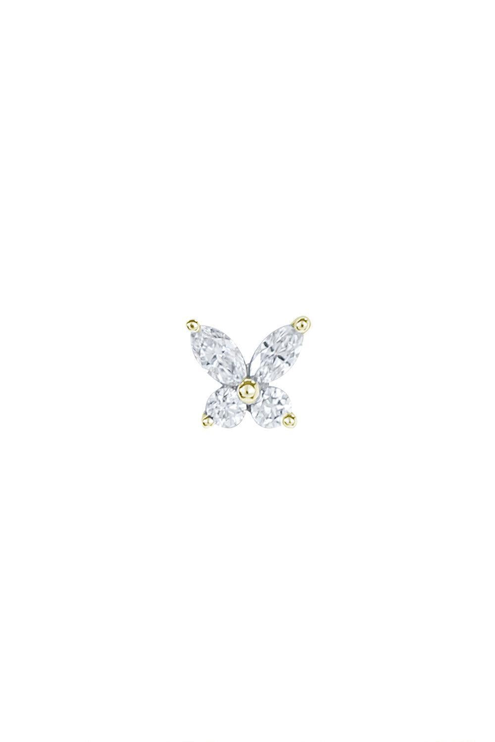 Diamond Monarch Butterfly Ear Pin-WHITE GOLD-JEWELRYFINE JEWELPIERCING-BVLA