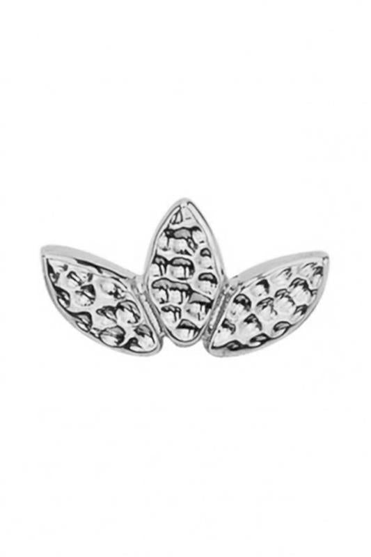 BVLA-Hammered Flat Marquis Fan-WHITE GOLD