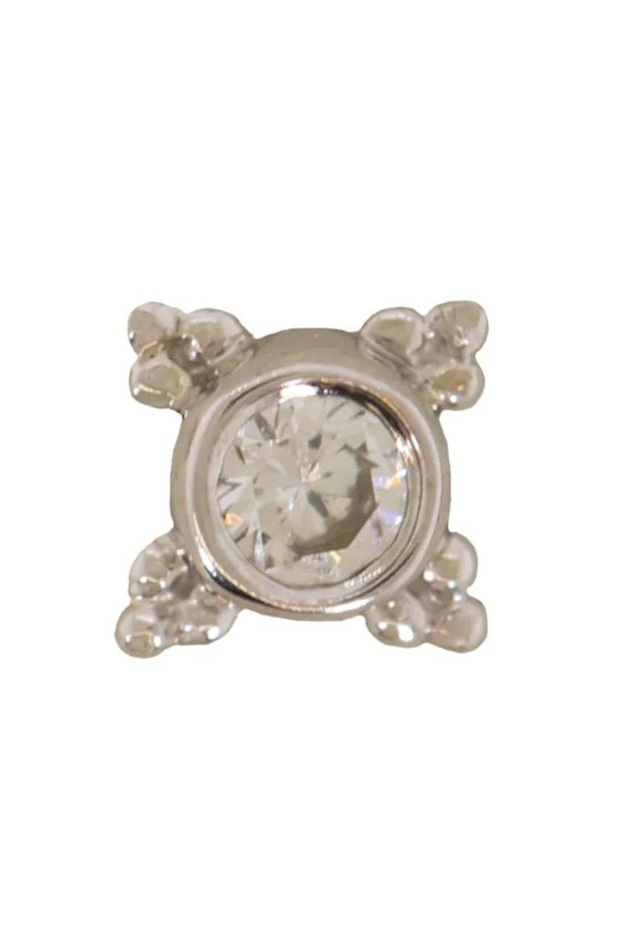 BVLA-Mini Kandy Diamond Tri Bead Stud - 25G-WHITE GOLD