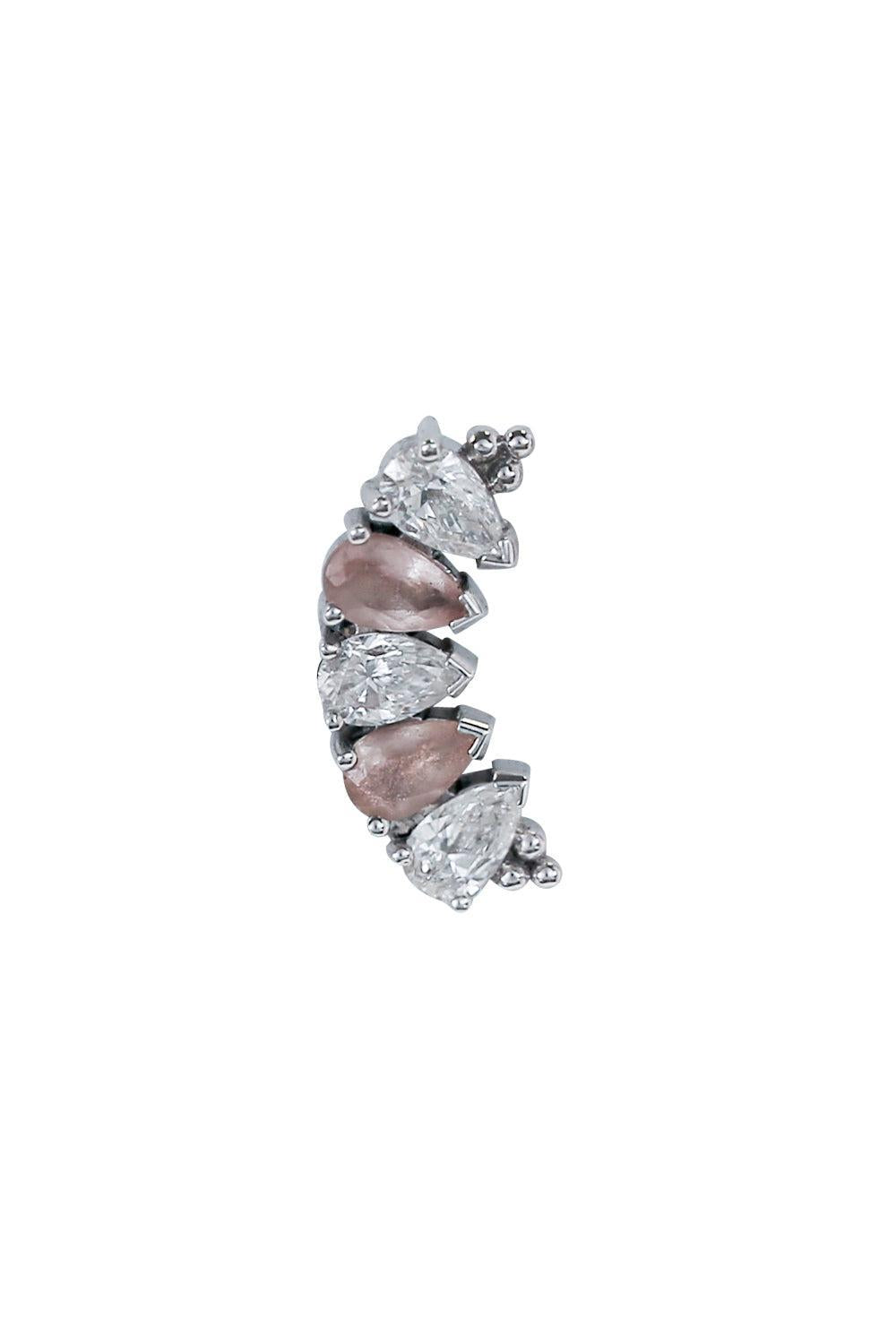 Oregan Sunstone Diamond Ear End-WHITE GOLD-JEWELRYFINE JEWELPIERCING-BVLA
