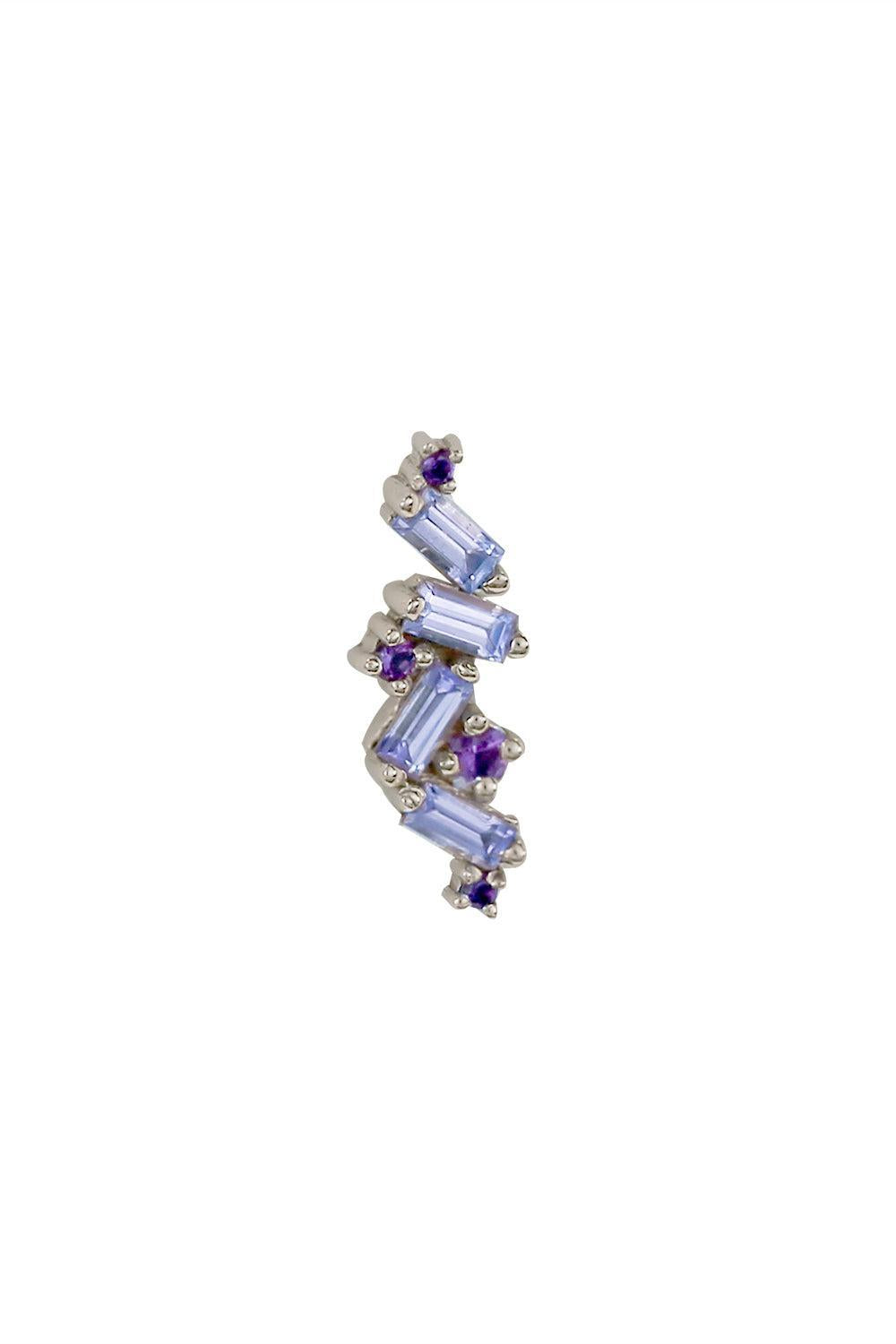Tanzanite Amethyst Curve Ear End-WHITE GOLD-JEWELRYFINE JEWELPIERCING-BVLA