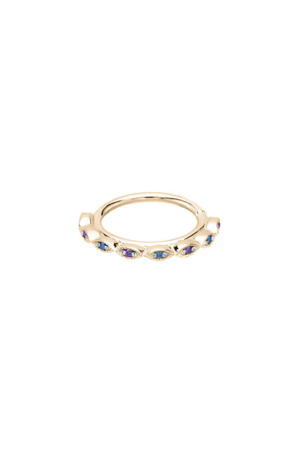 Amethyst Sapphire Violet Seam Ear Ring-YELLOW GOLD-18-JEWELRYFINE JEWELPIERCING-BVLA