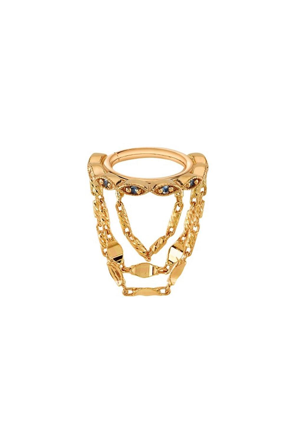 Sapphire Rapture Seam Ear Ring-YELLOW GOLD-18-JEWELRYFINE JEWELPIERCING-BVLA