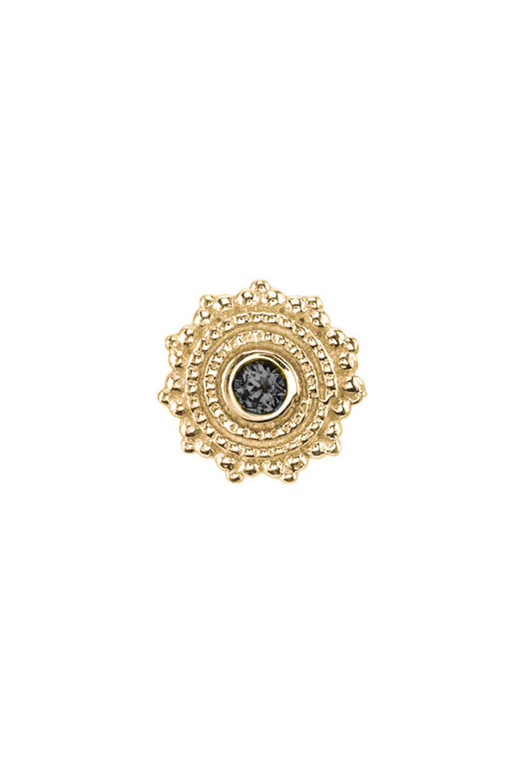 Black Diamond Afghan Ear End-YELLOW GOLD-JEWELRYFINE JEWELPIERCING-BVLA