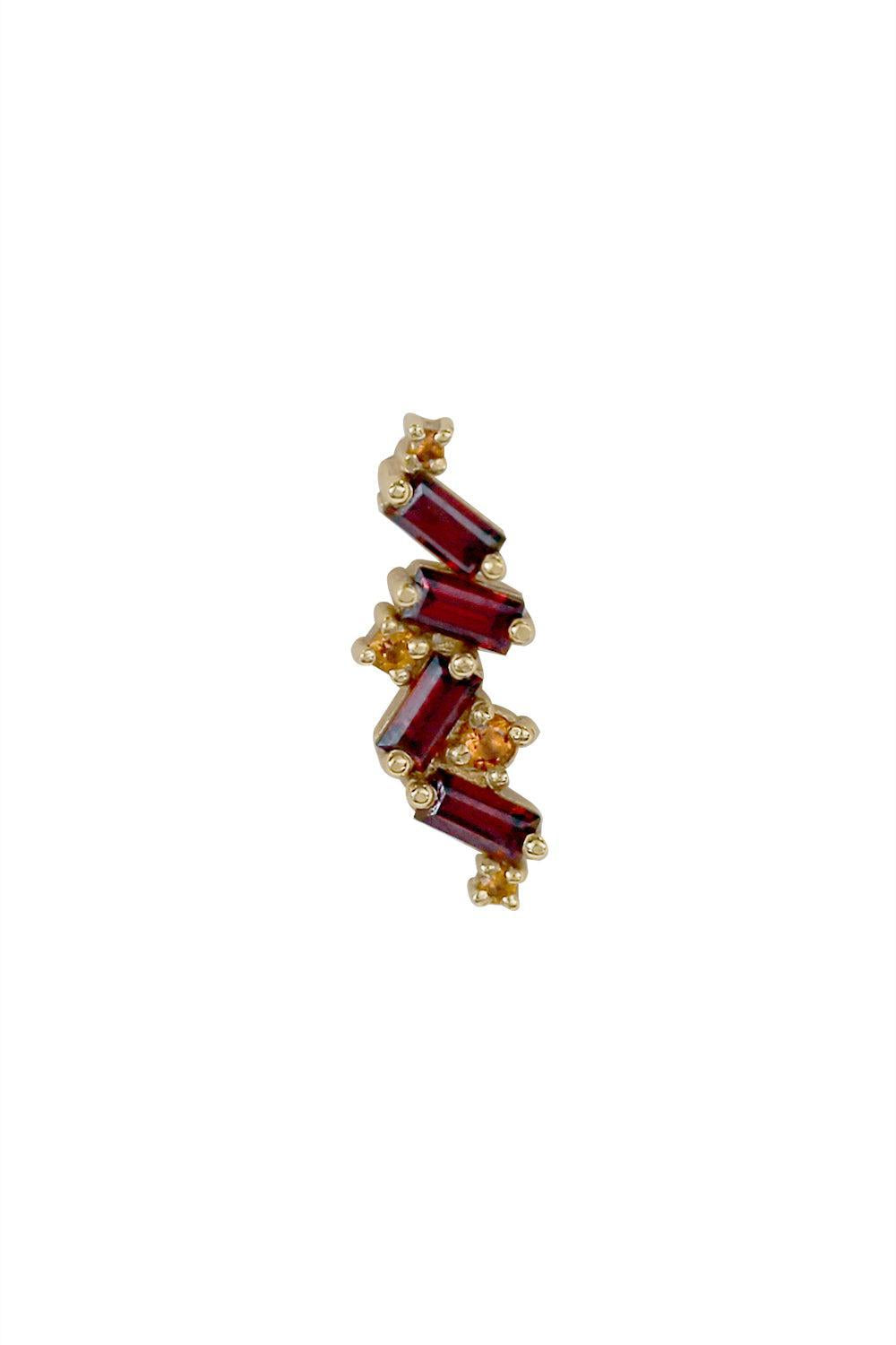 Citrine Garnet Curve Ear End-YELLOW GOLD-JEWELRYFINE JEWELPIERCING-BVLA