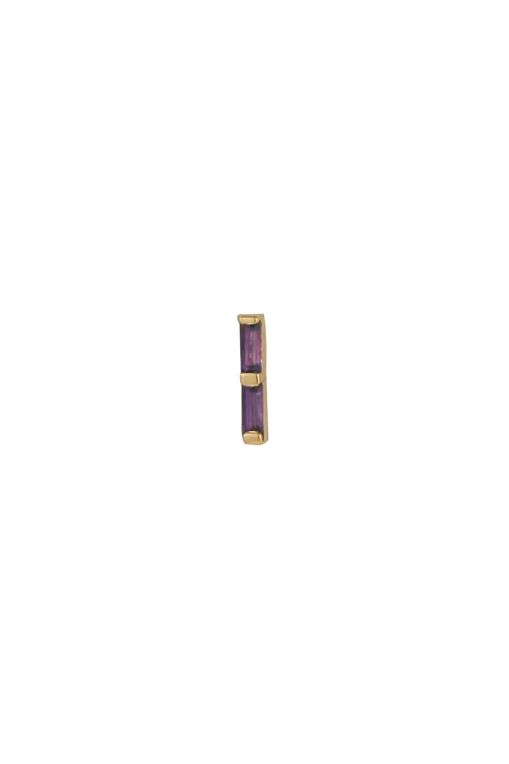 Double Bar Amethyst Ear Pin-YELLOW GOLD-JEWELRYFINE JEWELPIERCING-BVLA