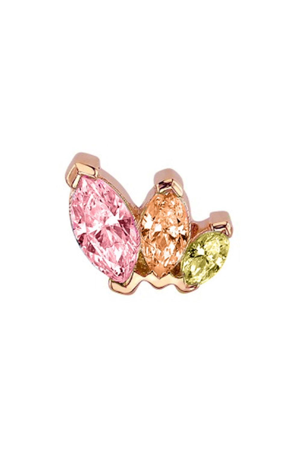 Topaz Citrine Quartz Tiny French Kiss Ear End-YELLOW GOLD-LEFT-JEWELRYFINE JEWELPIERCING-BVLA