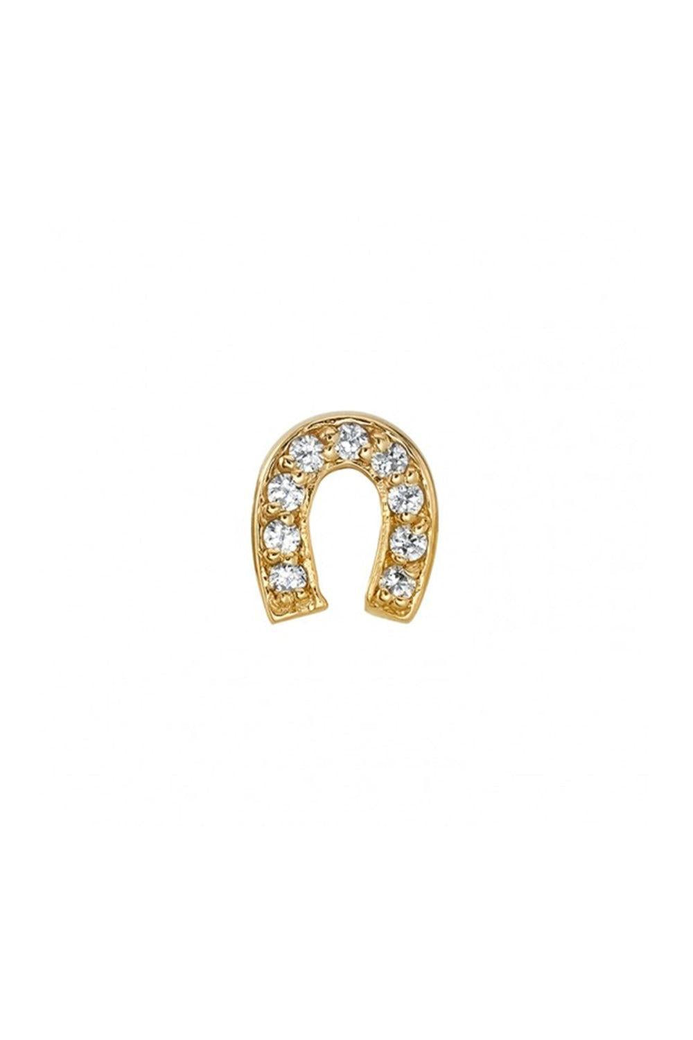 Micro Diamond Horseshoe Ear Pin-YELLOW GOLD-JEWELRYFINE JEWELPIERCING-BVLA