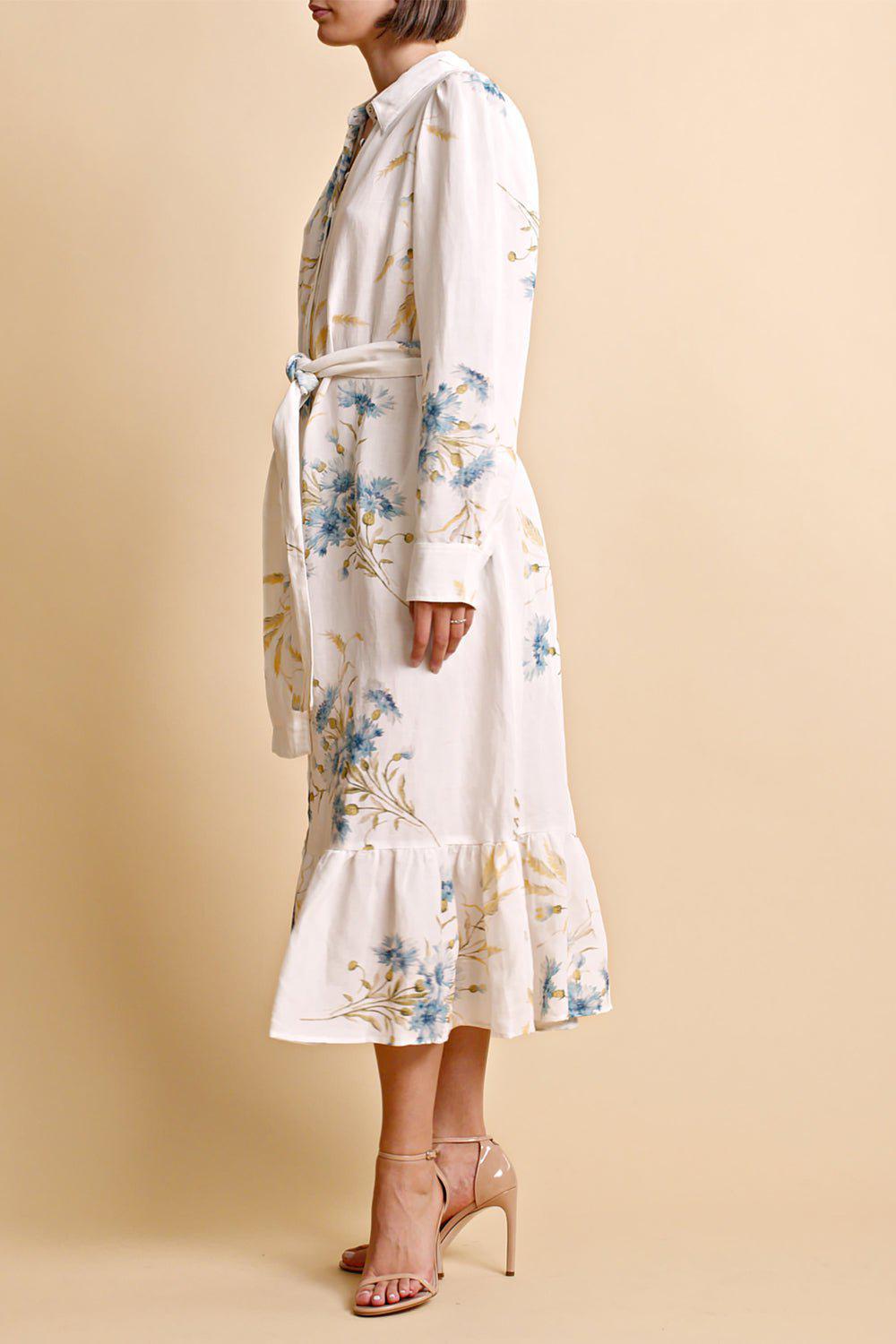 BYTIMO-Floral Midi Shirt Dress-