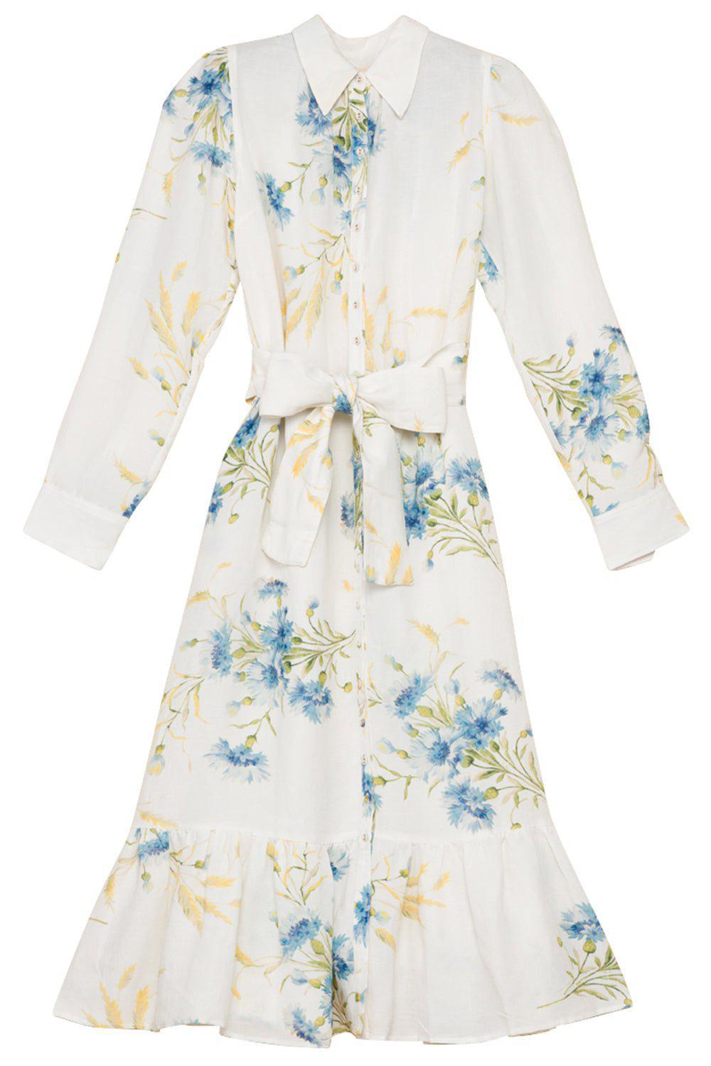 BYTIMO-Floral Midi Shirt Dress-