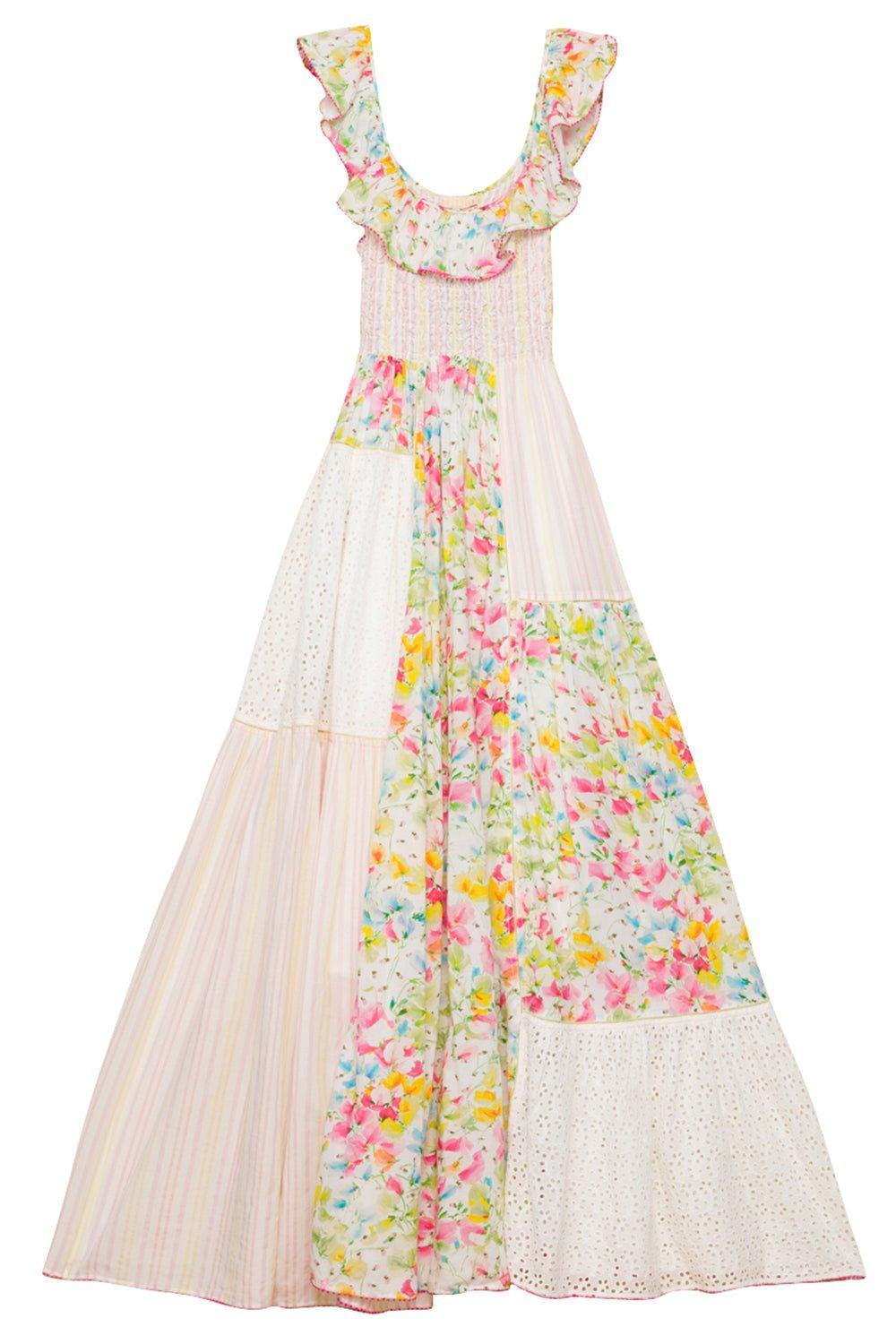 BYTIMO-Patchwork Smocking Dress-