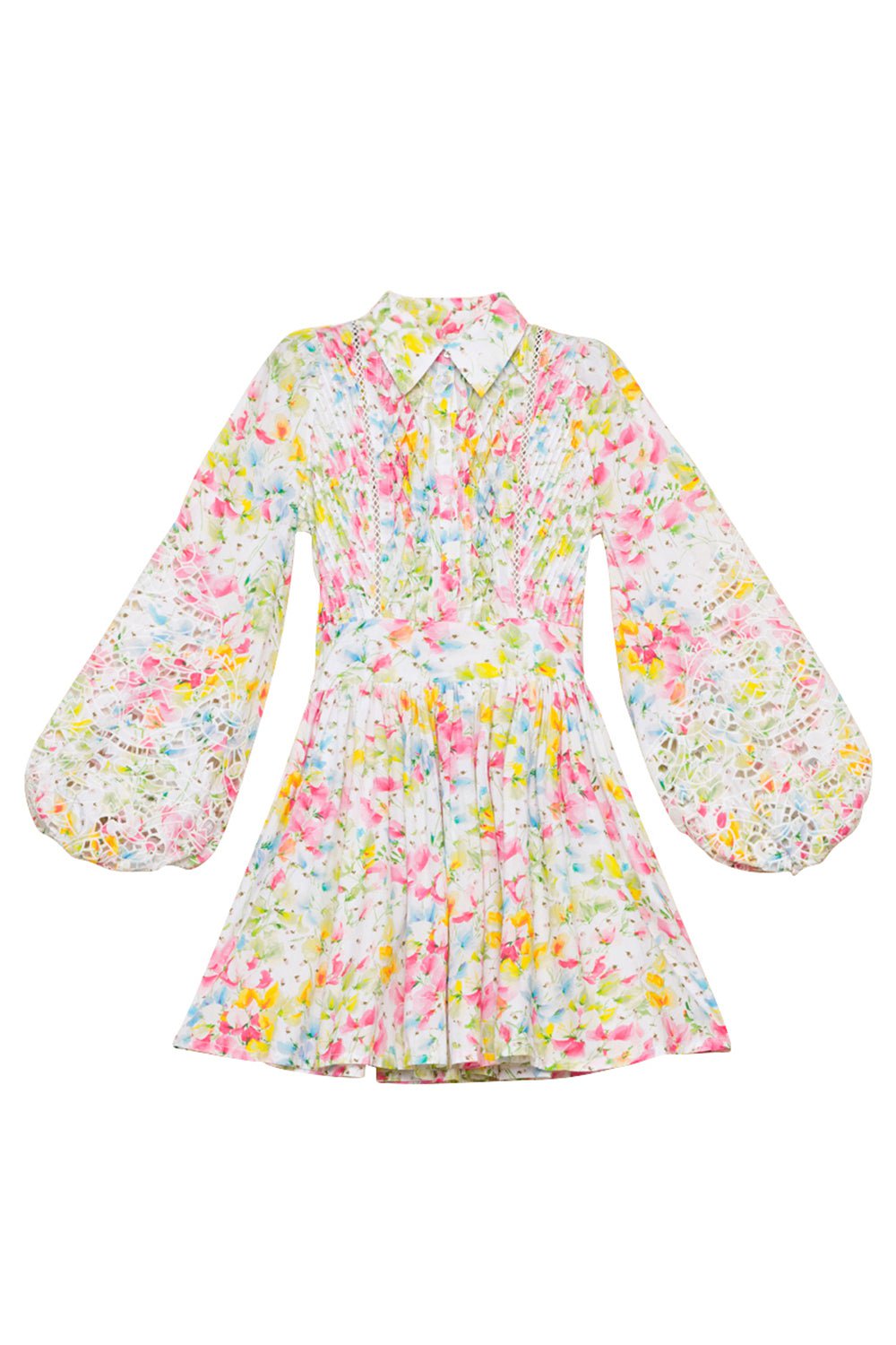 BYTIMO-Blouson Sleeve Floral Dress-