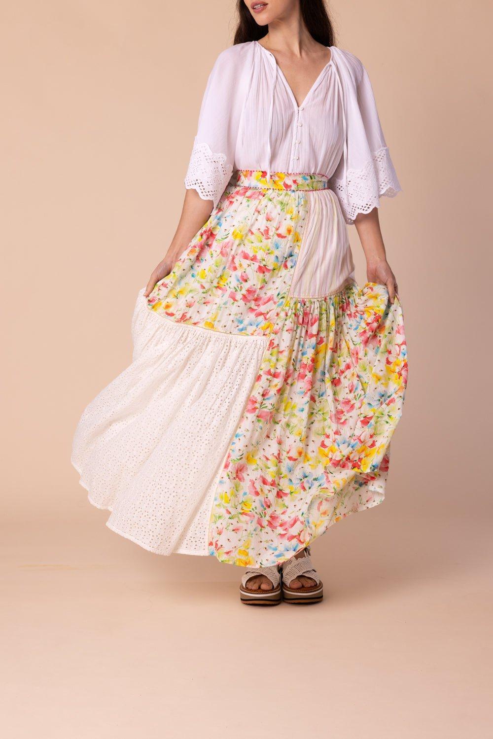 BYTIMO-Patchwork Maxi Skirt-
