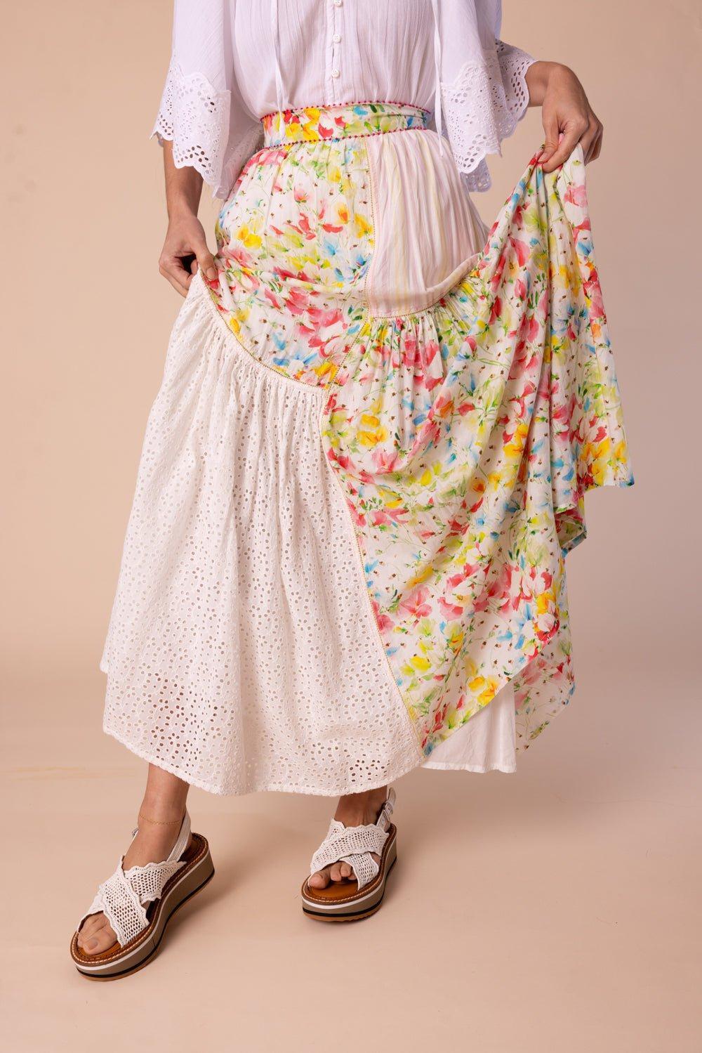BYTIMO-Patchwork Maxi Skirt-