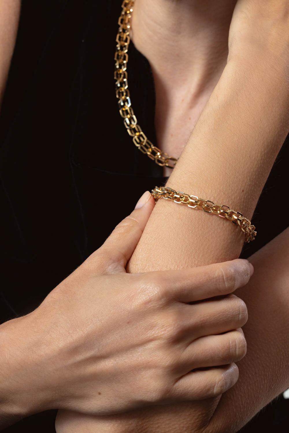 CADAR-B Home Narrow Link Bracelet-YELLOW GOLD