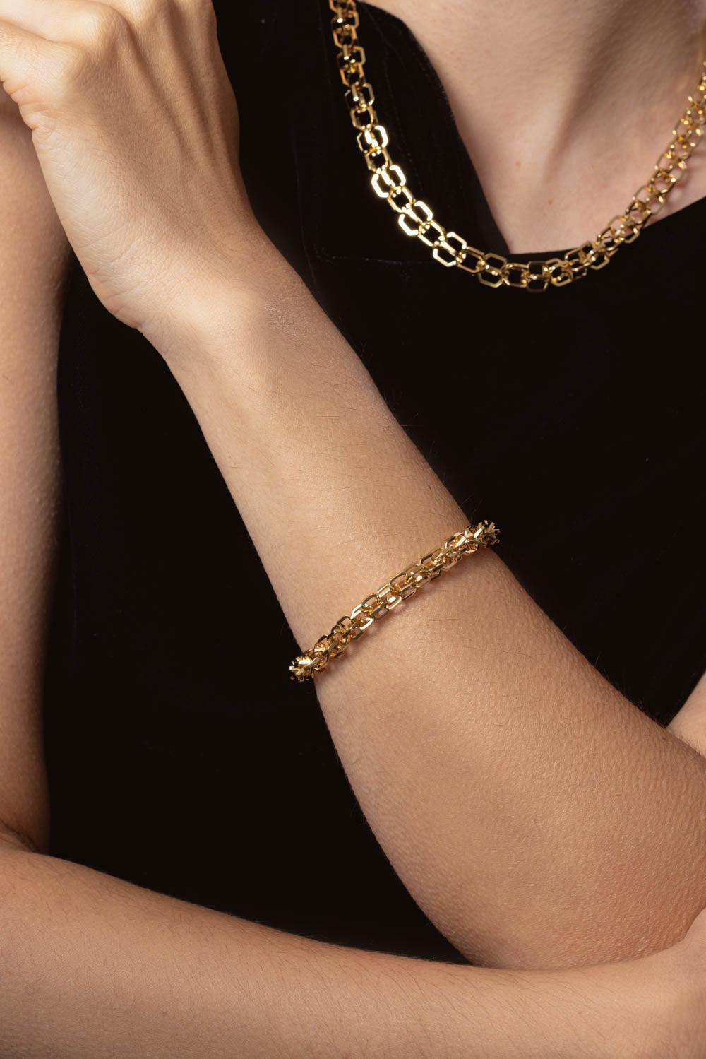 CADAR-B Home Narrow Link Bracelet-YELLOW GOLD
