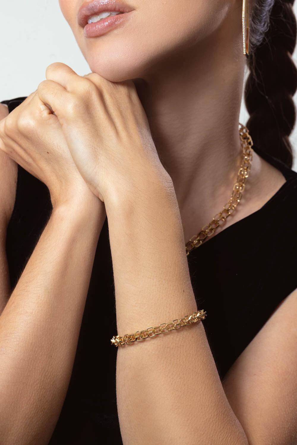 CADAR-B Home Narrow Link Bracelet-YELLOW GOLD