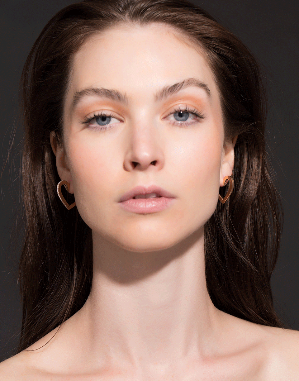 CADAR-Endless Medium Heart Earrings-ROSE GOLD