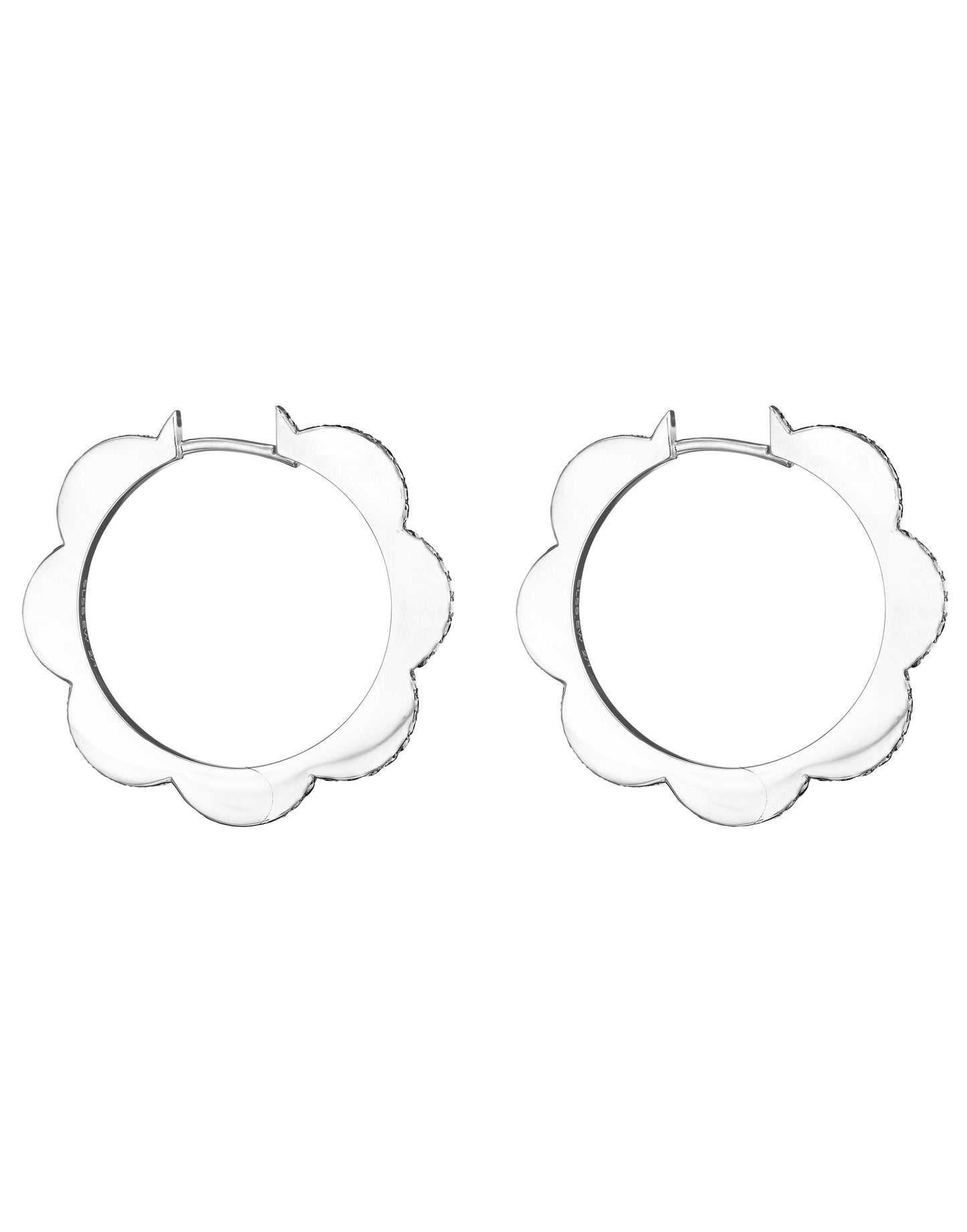 CADAR-Blue Sapphire and Diamond Triplet Hoops-WHITE GOLD