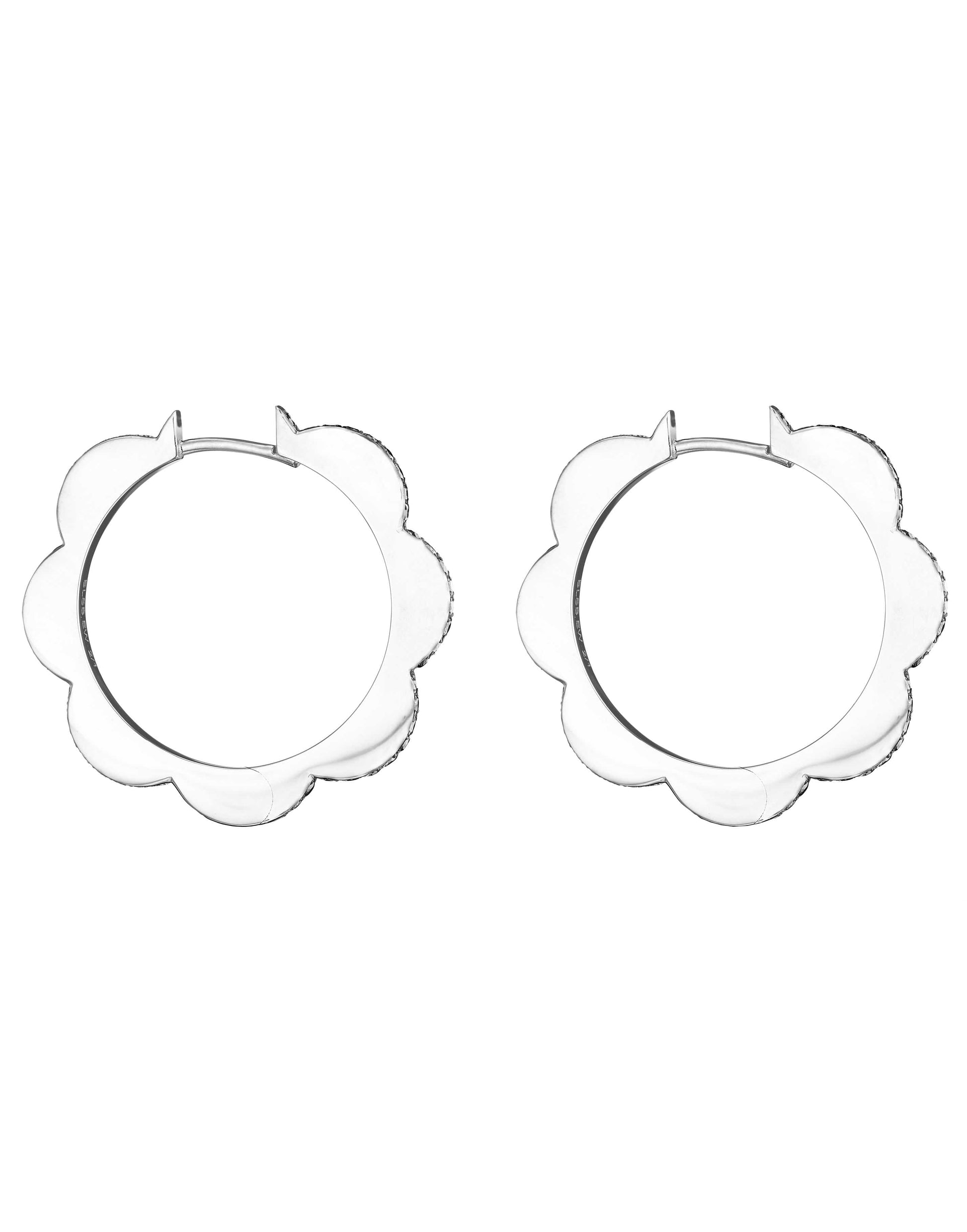 CADAR-Blue Sapphire and Diamond Triplet Hoops-WHITE GOLD