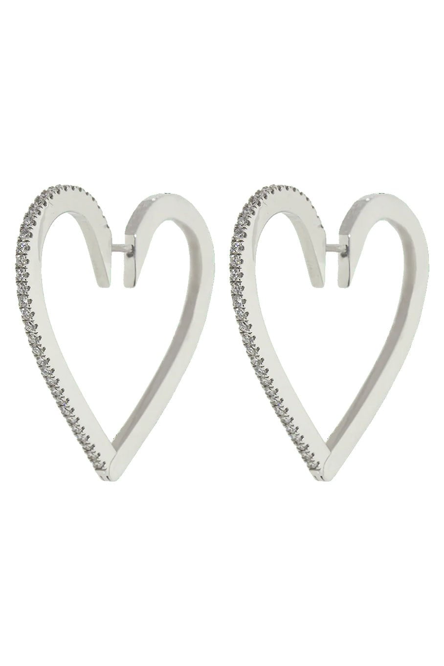 CADAR-Large Endless Heart Hoops-WHITE GOLD