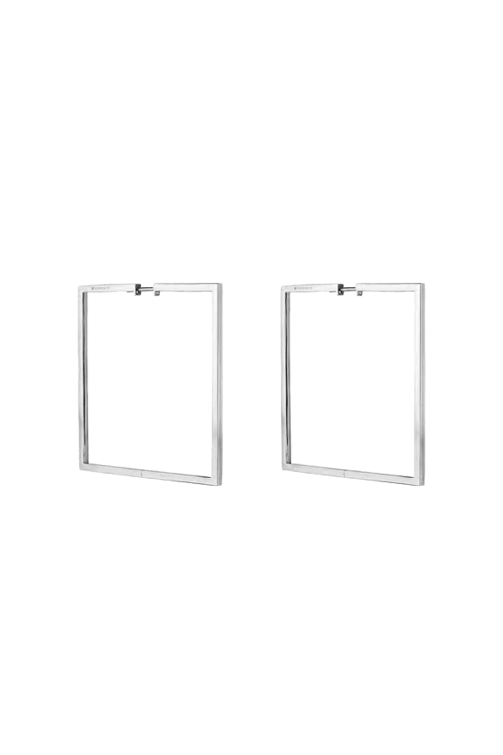 CADAR-Large Square Foundation Hoop Earrings - White Gold-WHITE GOLD